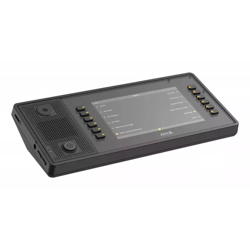 Video domofons AXIS C6110 ar 17,8 cm (7 collu) 1024×600 displeju, MicroSD līdz 1 TB, melns