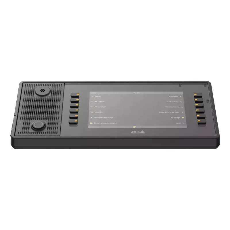 Video domofons AXIS C6110 ar 17,8 cm (7 collu) 1024×600 displeju, MicroSD līdz 1 TB, melns