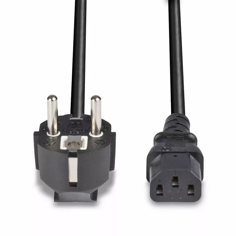 Lindy 3m Schuko 2 pin spraudnis uz IEC C13 strāvas kabelis, melns, 3 m, CEE7/7, C13 savienotājs