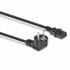 Lindy 3m Schuko 2 pin spraudnis uz IEC C13 strāvas kabelis, melns, 3 m, CEE7/7, C13 savienotājs