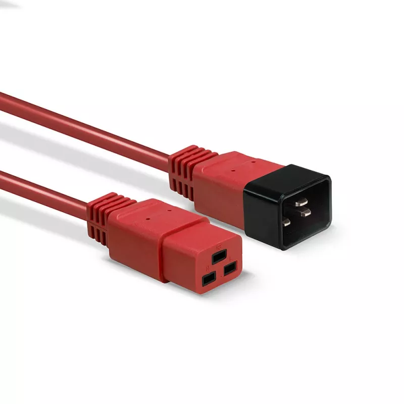 Lindy 1m IEC C19 uz C20 pagarinātāja kabelis, sarkans