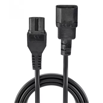 Lindy 2m IEC C14 to IEC C15 'Hot Condition' strāvas kabelis, melns