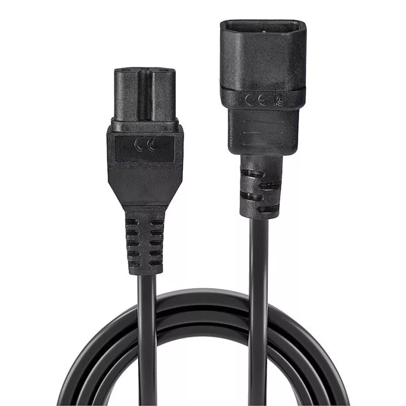 Lindy 2m IEC C14 to IEC C15 'Hot Condition' strāvas kabelis, melns