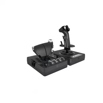 Logitech G X56 H.O.T.A.S. vadības kursts un gāzes svira (Saitek Pro Flight X56 Rhino), vadu USB, PC, melns