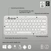 Kompakta mini tastatūra Logitech Pebble Keys 2 K380s — RF bezvadu + Bluetooth, QWERTY US International, balta