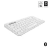 Kompakta mini tastatūra Logitech Pebble Keys 2 K380s — RF bezvadu + Bluetooth, QWERTY US International, balta