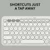 Kompakta mini tastatūra Logitech Pebble Keys 2 K380s — RF bezvadu + Bluetooth, QWERTY US International, balta