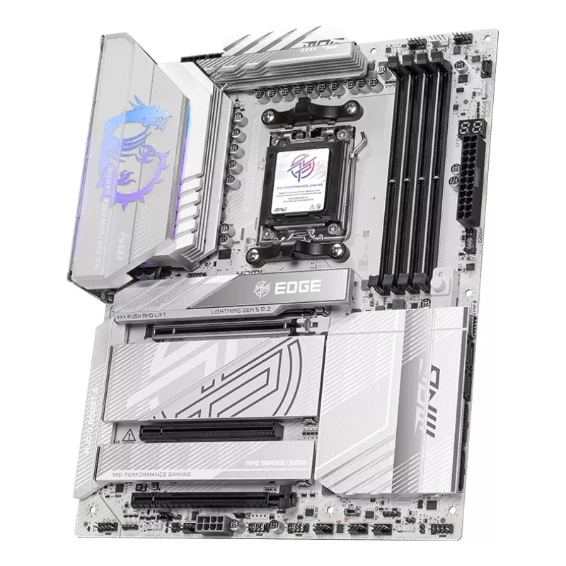 Mātesplate MSI MPG X870E EDGE TI WIFI, AMD X870E mikroshēmojums, Socket AM5, ATX, DDR5, 4×DIMM, Wi‑Fi 7, 5Gb LAN, 4×M.2