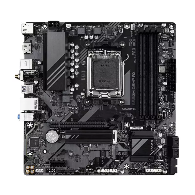Mātesplate GIGABYTE B650M D3HP AX Micro ATX, AMD AM5, B650, 4x DDR5 DIMM, 256GB, Wi‑Fi, 2.5Gb LAN