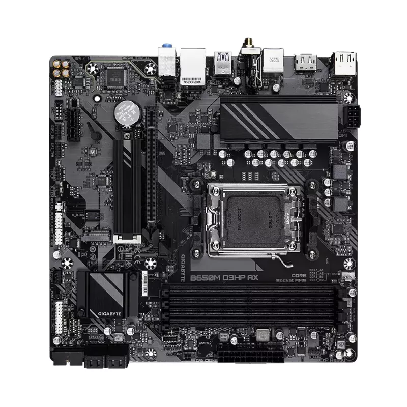 Mātesplate GIGABYTE B650M D3HP AX Micro ATX, AMD AM5, B650, 4x DDR5 DIMM, 256GB, Wi‑Fi, 2.5Gb LAN