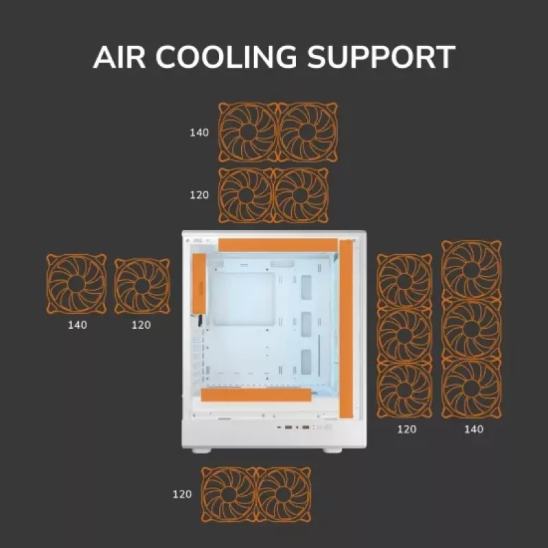 COUGAR Midi Tower korpuss Airface Pure PRO, ARGB, Melns