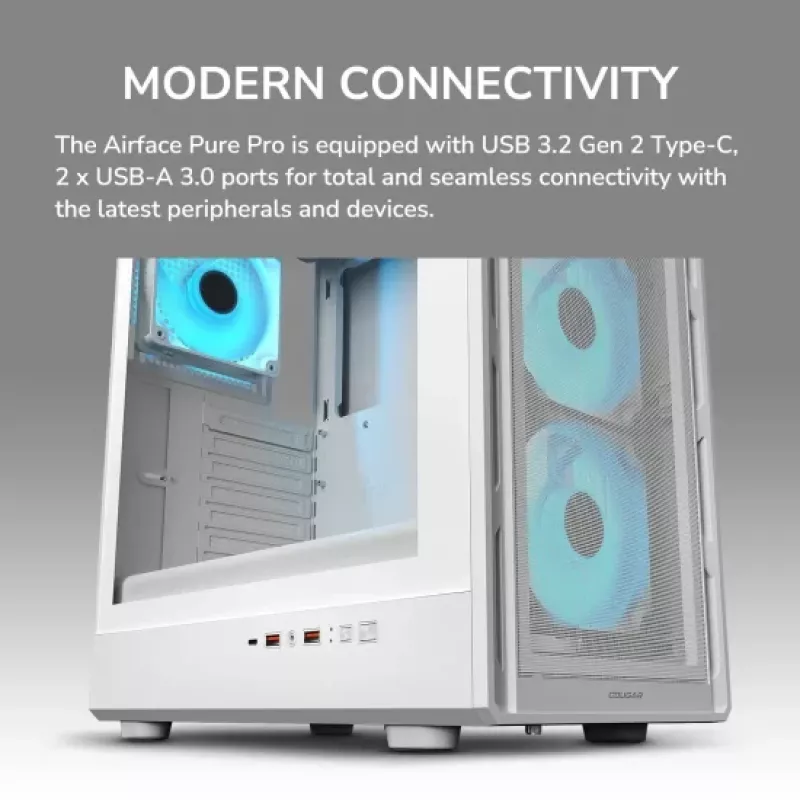 COUGAR Midi Tower korpuss Airface Pure PRO, ARGB, Melns