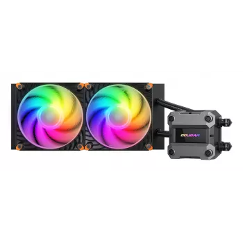 COUGAR CPU ūdens dzesēšana Poseidon Ultra 240, ARGB, melna, Viss vienā šķidruma dzesētājs, 12 cm, 500 RPM, 2200 RPM, melna