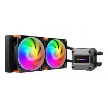 COUGAR CPU ūdens dzesēšana Poseidon Ultra 240, ARGB, melna, Viss vienā šķidruma dzesētājs, 12 cm, 500 RPM, 2200 RPM, melna