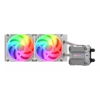 COUGAR CPU ūdens dzesēšana Poseidon Ultra 240, ARGB, Balts, Viss-vienā šķidruma dzesētājs, 12 cm, 500 RPM, 2200 RPM, Balts