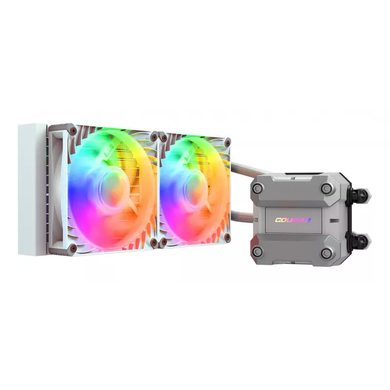 COUGAR CPU ūdens dzesēšana Poseidon Ultra 240, ARGB, Balts, Viss-vienā šķidruma dzesētājs, 12 cm, 500 RPM, 2200 RPM, Balts