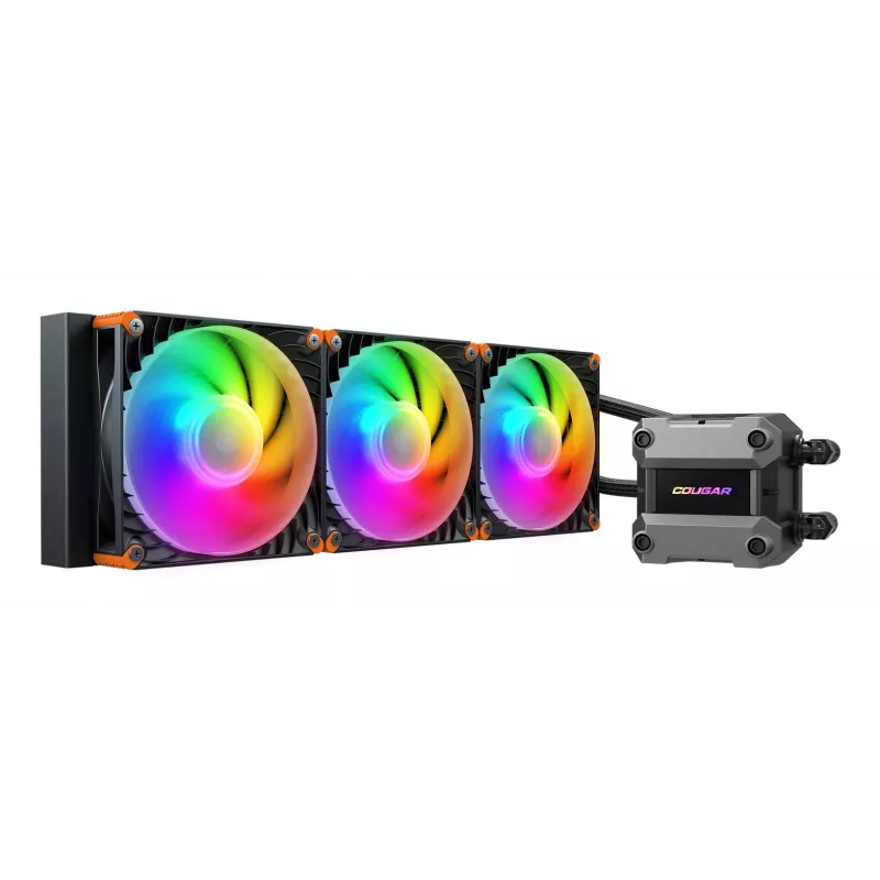 COUGAR CPU ūdens dzesēšana Poseidon Ultra 360, ARGB, Melns, Viss vienā šķidruma dzesētājs, 12 cm, 500 RPM, 2200 RPM, Melns