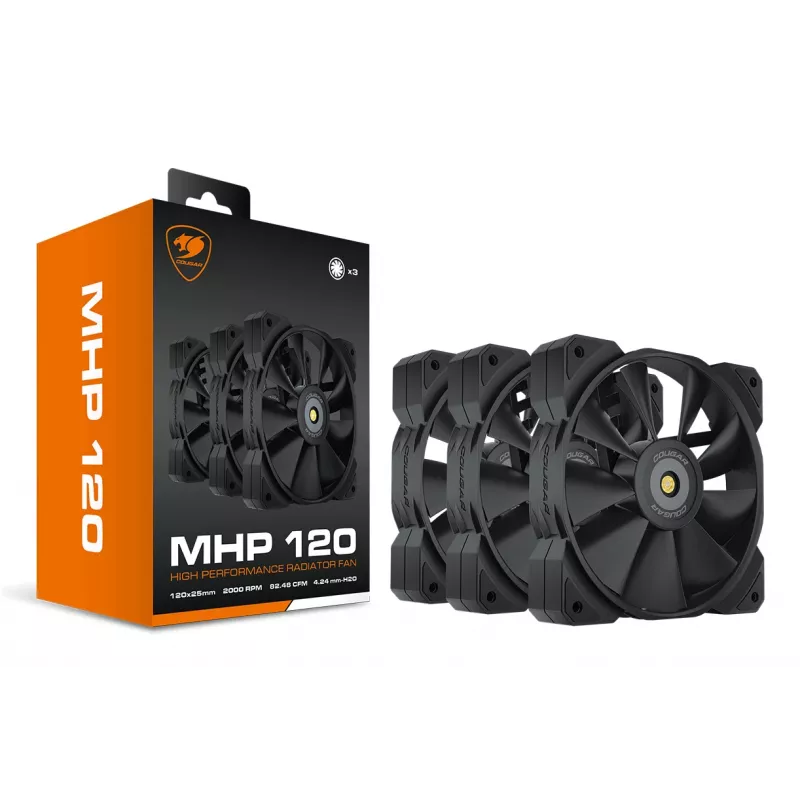 COUGAR Case Fan MHP 120, melns, 3 komplektā