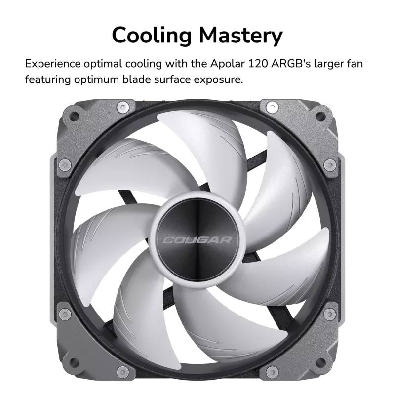 COUGAR Case Fan Apolar 120 ARGB, balts, ventilators, 12 cm, balts