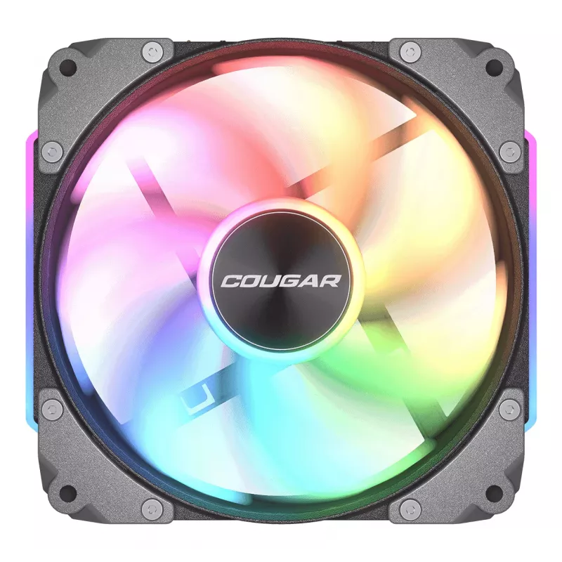 COUGAR Case Fan Apolar 120 ARGB, Reverse Blade, Melns, Fan modulis, Melna, 3-pin + 4-pin, 1 ventilators(-i), 75.38 cfm, 37.1 dB