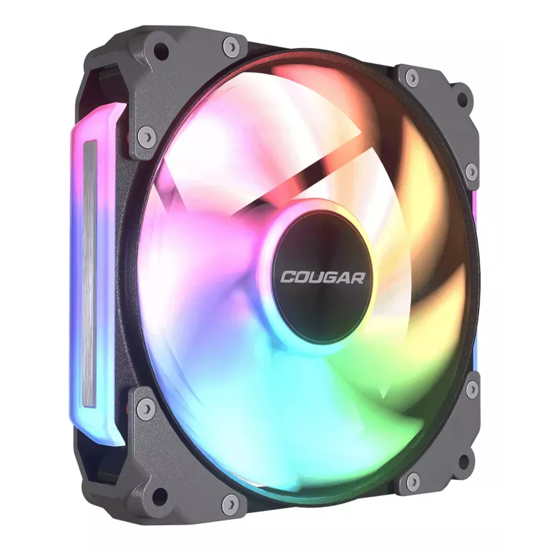 COUGAR Case Fan Apolar 120 ARGB, Reverse Blade, Melns, Fan modulis, Melna, 3-pin + 4-pin, 1 ventilators(-i), 75.38 cfm, 37.1 dB