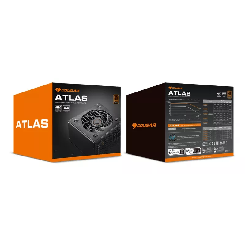 COUGAR barošanas bloks ATLAS 750W ATX / 80 Plus Bronze