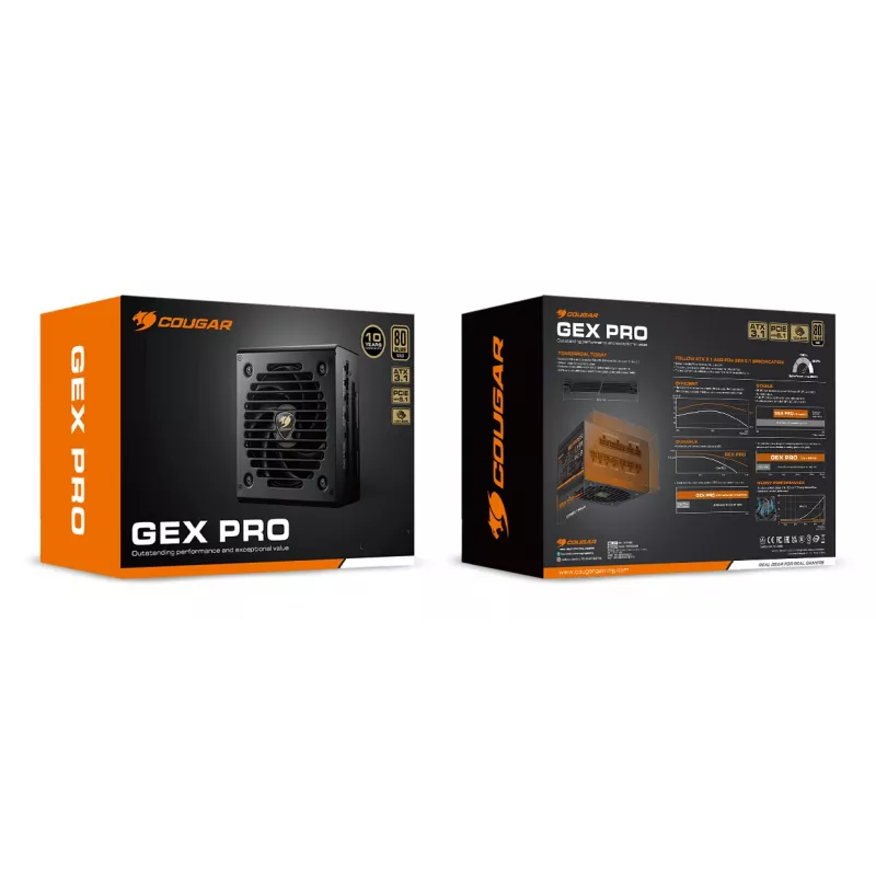 COUGAR Barošanas bloks GEX PRO 850W ATX3.1 / 80 Plus Gold / Modulars