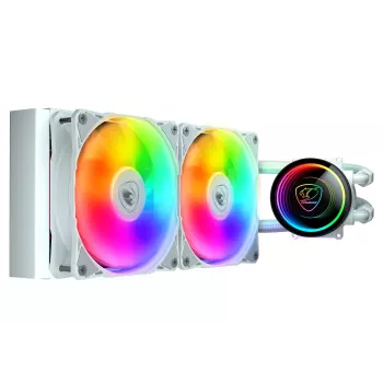 COUGAR CPU ūdens dzesēšana, Poseidon Elite 240, ARGB balts, Visu vienā šķidruma dzesētājs, Balts