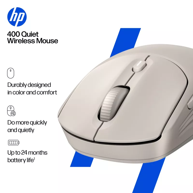 HP 400 Quiet Maple bezvadu pele, abpusēja, RF bezvadu + Bluetooth, 6000 DPI, bēša