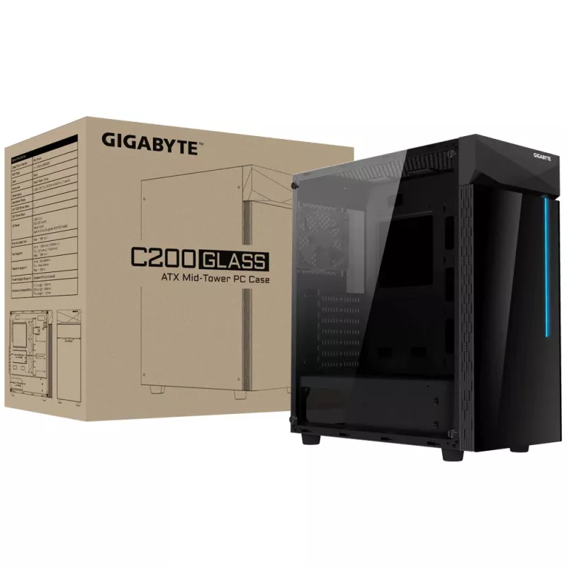 PC Case GIGABYTE C200 Midi Tower Melns
