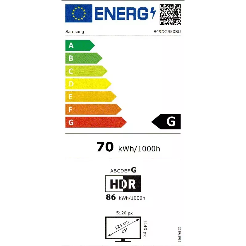 49 collu Dual QHD OLED izliekts monitors Samsung S49DG950SU — 5120×1440, 32:9, 0,03 ms, USB centrmezgls, VESA, skaļruņi