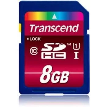 Flash Memory Transcend 8GB SDHC Class 10 UHS-I TS8GSDU1