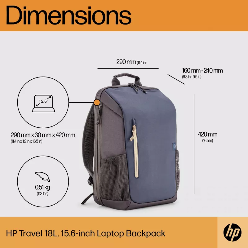 HP Travel 18 liter 15.6 Iron pelēka portatīvo datoru mugursoma