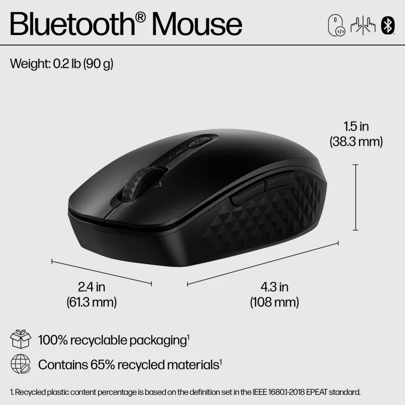 HP 420 Programmējama Bluetooth pele, abpusēja, Bluetooth, 4000 DPI, melna