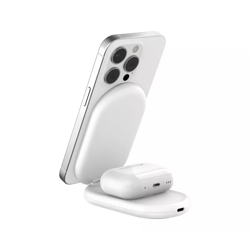 BELKIN Boostcharge Qi2 15w Magnetic 2in1 Statīvs - Balts