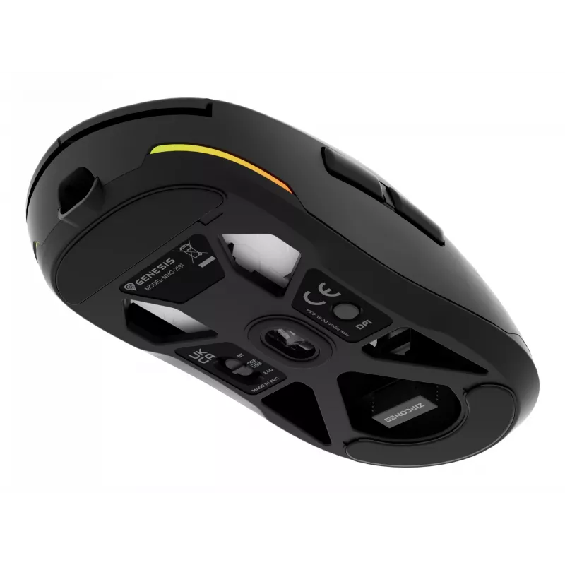 GENESIS Zircon 660 pele Gaming Labā rola RF Bezvadu + Bluetooth + USB Type-A Optiskā 12000 DPI