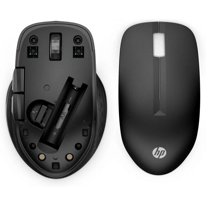 HP 430 daudzaparatūras bezvadu pele, abpusēja, optiskā, RF bezvadu + Bluetooth, 1200 DPI, melna