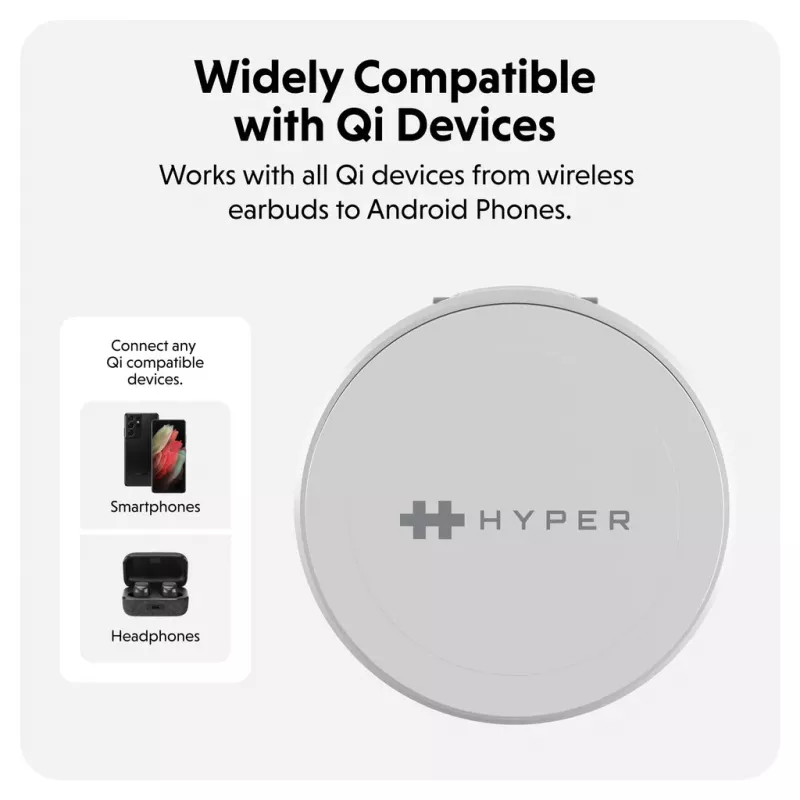 Targus HJ3310WHGL mobilās ierīces lādētājs Austiņas, Viedtālrunis, Viedpulkstenis Balts USB Bezvadu uzlāde Ātrā uzlāde Iekštelpu