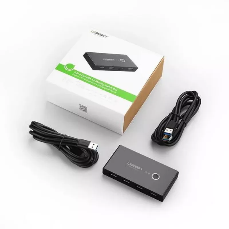 Ugreen 30768 saskarnes centrmezgls USB 3.2 Gen 1 (3.1 Gen 1) Type-A 5000 Mbit/s Melns