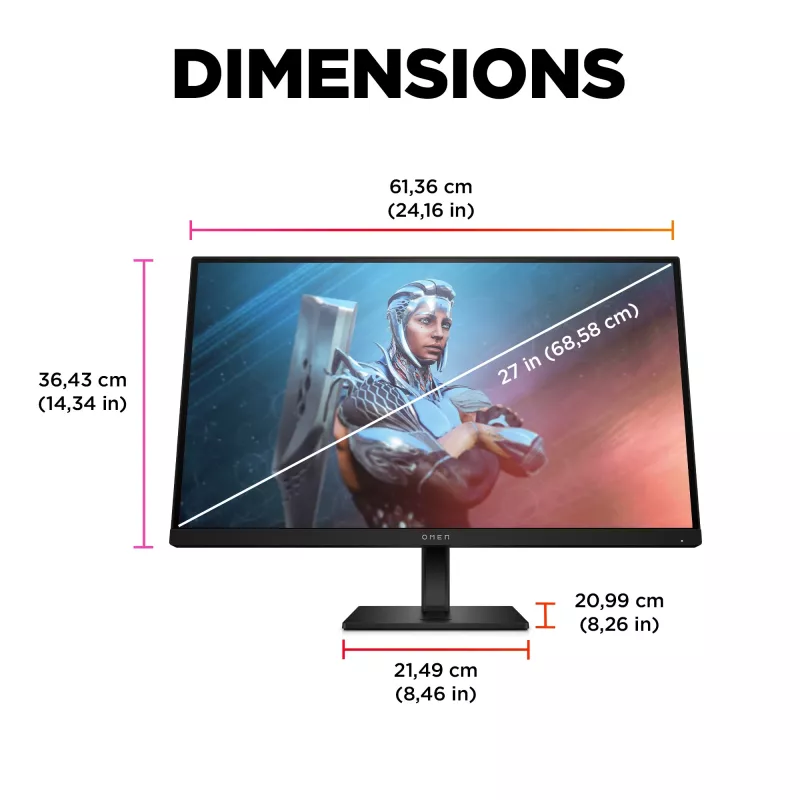 OMEN by HP 27 collu FHD 165Hz spēļu monitors - OMEN 27