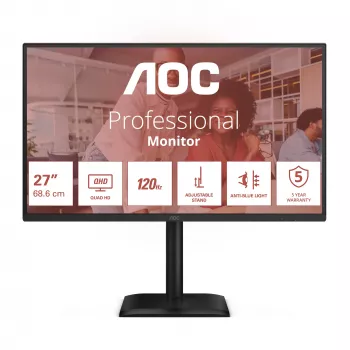AOC E4 Q27E4CV datora monitors 68,6 cm (27 colli) 2560 x 1440 pikseļi Quad HD LED Melns