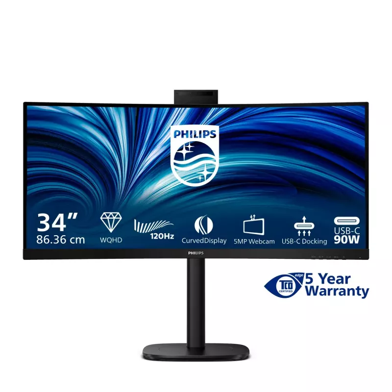 Philips 3000 sērijas 34B2U3600CH/00 datora monitors 86,4 cm (34 collas) 3440 x 1440 pikseļi Wide Quad HD LCD melns