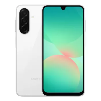 Samsung Galaxy A26 5G SM-A266BZWBEUB viedtālrunis, 6,7 collu Super AMOLED 120 Hz, 128 GB, 6 GB RAM, 50 MP trīskāršā kamera, 5000 mAh, Dual-SIM, Android 15, balts