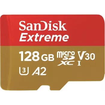 WESTERN DIGITAL Extreme microSDXC 128GB SD Adapter Action Cams and Drones 170MB/s 80MB/s A2 C10 V30 UHS-I U3