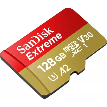 WESTERN DIGITAL Extreme microSDXC 128GB SD Adapter Action Cams and Drones 170MB/s 80MB/s A2 C10 V30 UHS-I U3