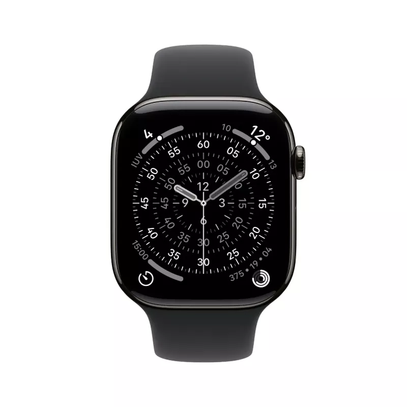 Viedpulkstenis Apple Watch Series 11 GPS + Cellular 42mm Slate Titanium korpuss ar Black Sport siksniņu M/L