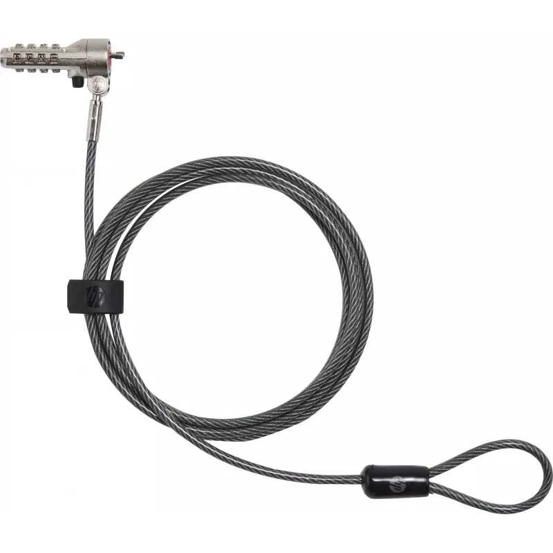 HP Essential Nano kombinētā kabeļa slēdzene, 1,83 m, Kombinētā slēdzene, Nerūsējošais tērauds
