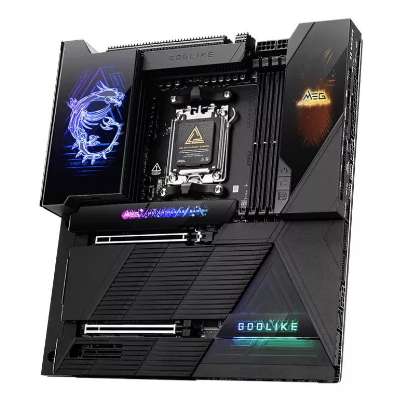 Mātesplate MSI MEG X870E GODLIKE — X870E mikroshēmojums, AM5 ligzda, ATX, DDR5 atbalsts