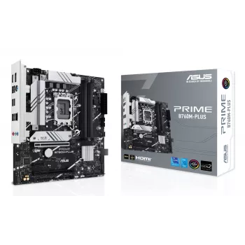 Mātesplate ASUS PRIME B760M-PLUS — Intel B760, LGA 1700, micro‑ATX, DDR5, 4 DIMM, 192GB, 2.5Gb LAN, 2x M.2