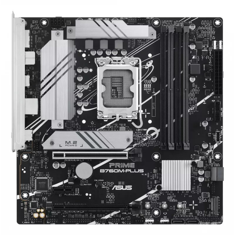 Mātesplate ASUS PRIME B760M-PLUS — Intel B760, LGA 1700, micro‑ATX, DDR5, 4 DIMM, 192GB, 2.5Gb LAN, 2x M.2